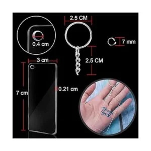 Duufin Juego de 120 llaveros acrílicos en blanco incluye_2