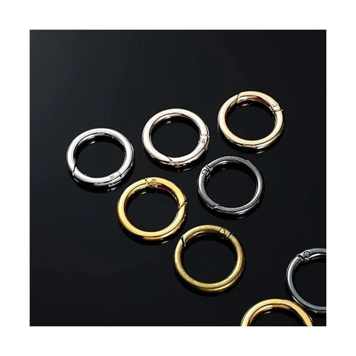 18 anillos de resorte con hebilla redonda de aleación con_7