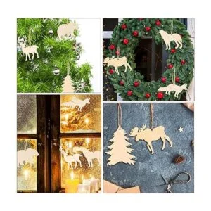 Adornos de madera adornos de animales del bosque salvaje_7