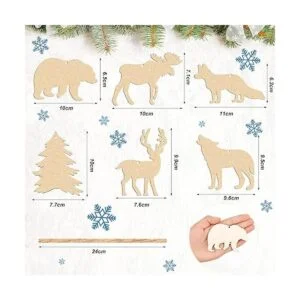 Adornos de madera adornos de animales del bosque salvaje_2