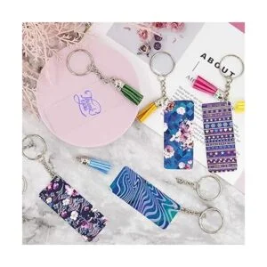 Duufin Juego de 120 llaveros acrílicos en blanco incluye_6