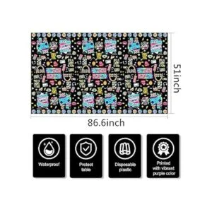 WOXIN Paquete de 3 manteles de fiesta de los años 90_3