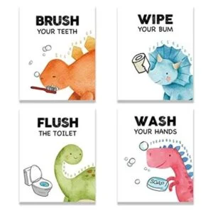 Divertida decoración de baño de dinosaurio cepillo para_1