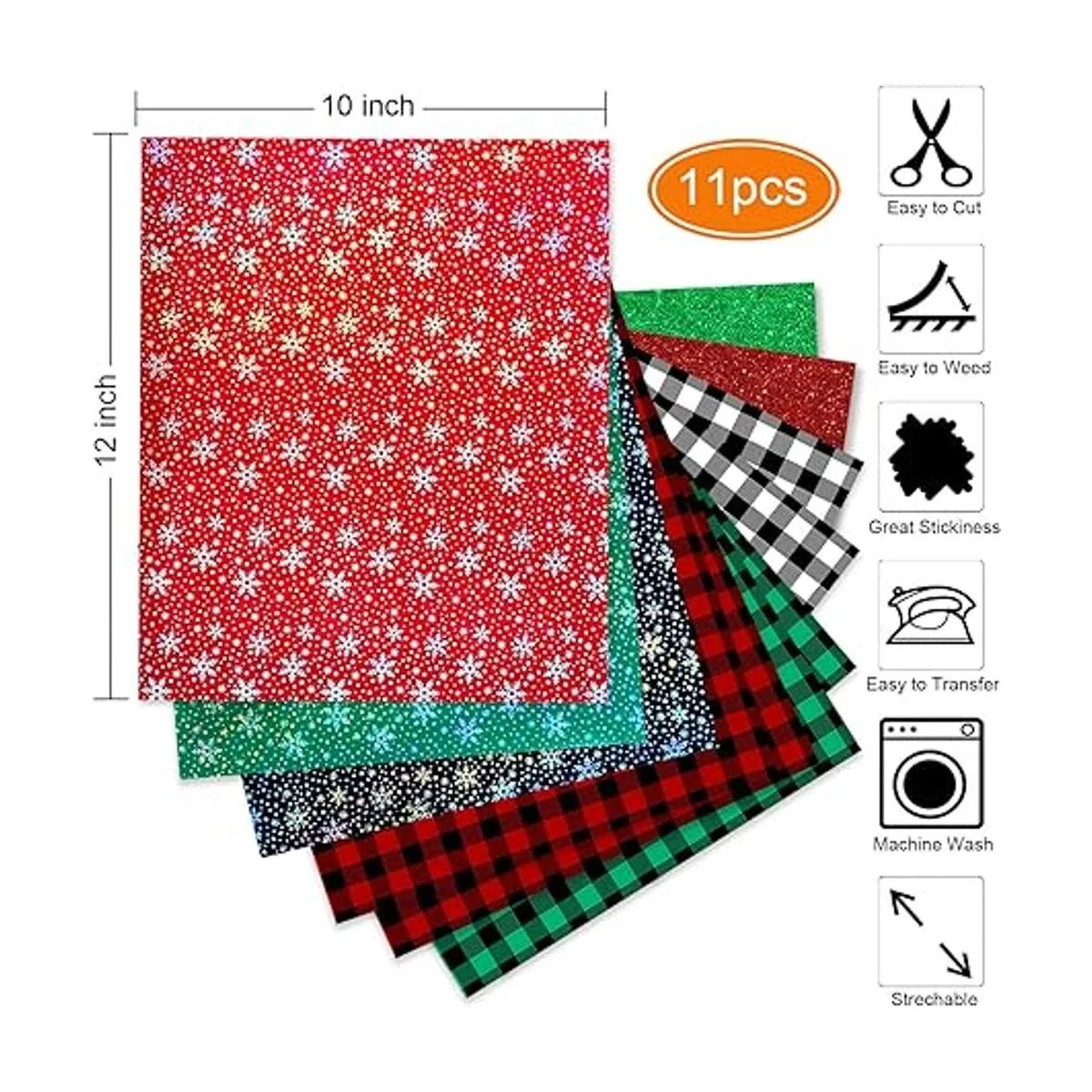 Vinilo de transferencia de calor de Navidad 11 hojas de_3