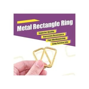Swpeet 50 anillos rectangulares de metal dorado_3