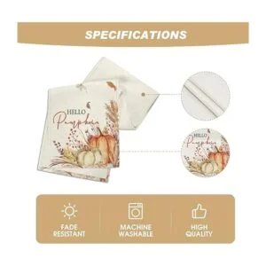 Artoid Mode Camino de mesa de Hello Pumpkin Flowers Leaves_5