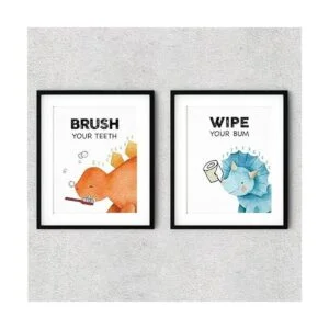 Divertida decoración de baño de dinosaurio cepillo para_6