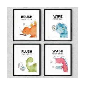 Divertida decoración de baño de dinosaurio cepillo para_5