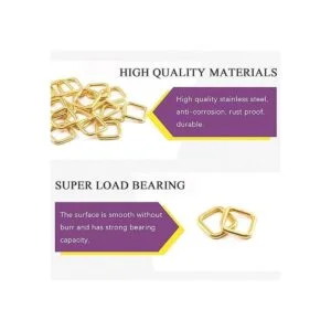Swpeet 50 anillos rectangulares de metal dorado_4