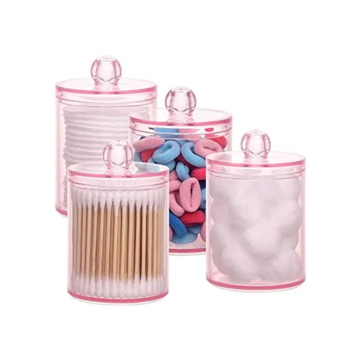 Tbestmax 4 recipientes de baño Qtips tarro de boticario_1