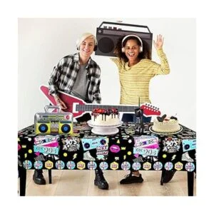 WOXIN Paquete de 3 manteles de fiesta de los años 90_6