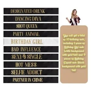 10 piezas de banda de cumpleaños para mujeres suministros_3