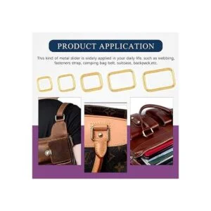 Swpeet 50 anillos rectangulares de metal dorado_6