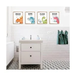 Divertida decoración de baño de dinosaurio cepillo para_2