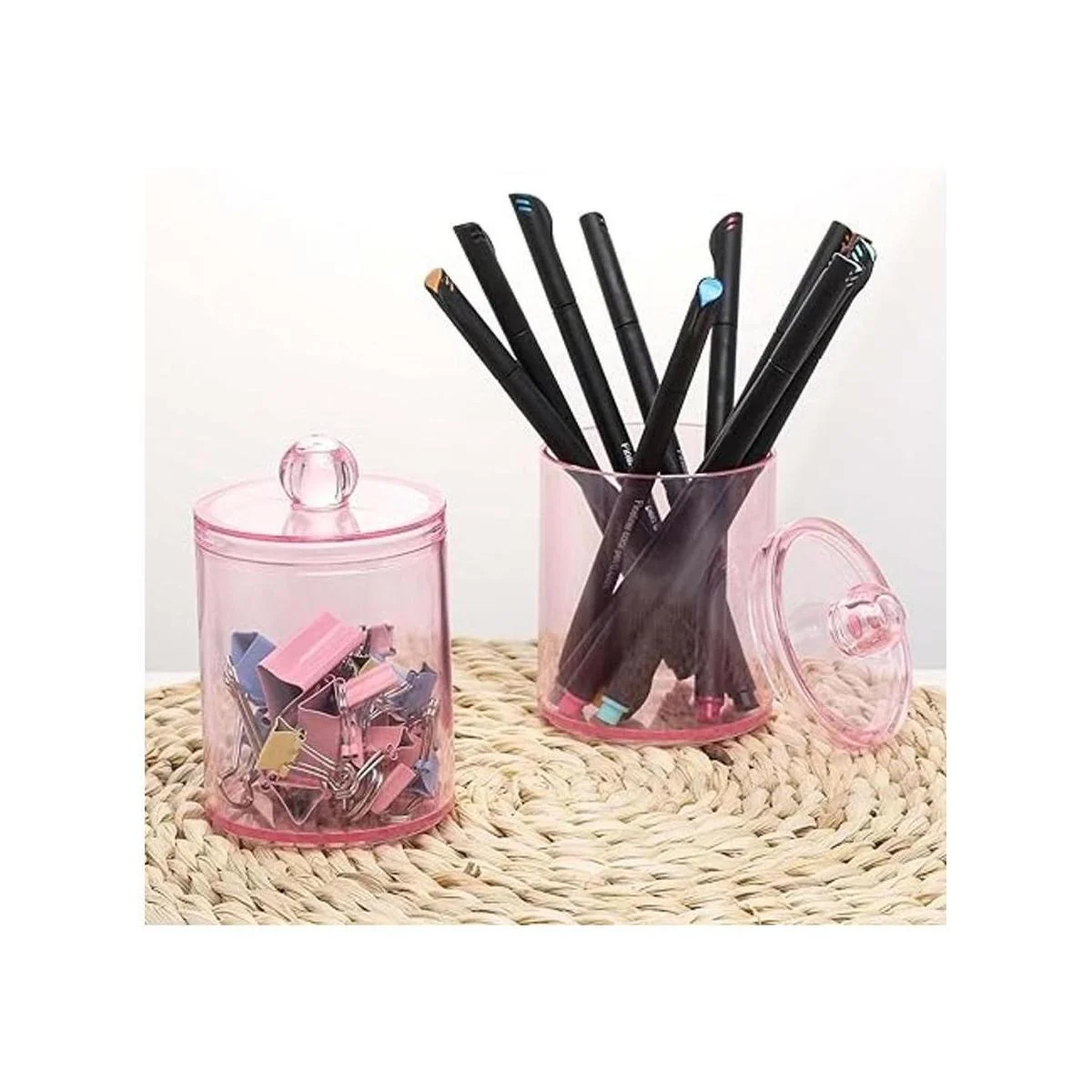 Tbestmax 4 recipientes de baño Qtips tarro de boticario_5