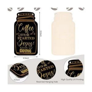 Jetec 3 letreros de madera para café tarro de masón_3