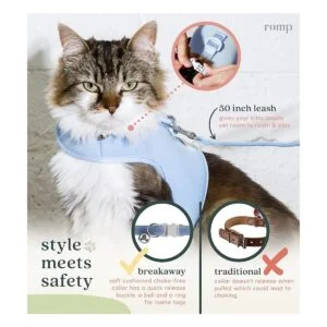 Juego de arnés de gato collar y correa chaleco de arnés_3