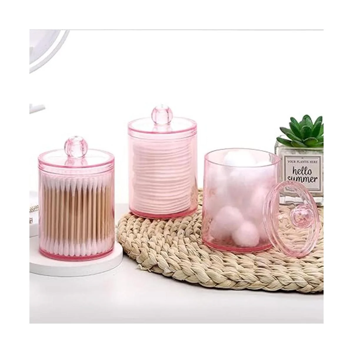 Tbestmax 4 recipientes de baño Qtips tarro de boticario_7