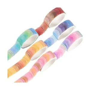 YUBX Juego de cinta adhesiva Washi de colores sólidos con_2