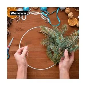 Worown 6 aros de metal plateado de 8 10 12 pulgadas para_5