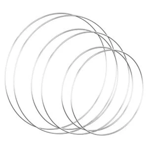 Worown 6 aros de metal plateado de 8 10 12 pulgadas para_1