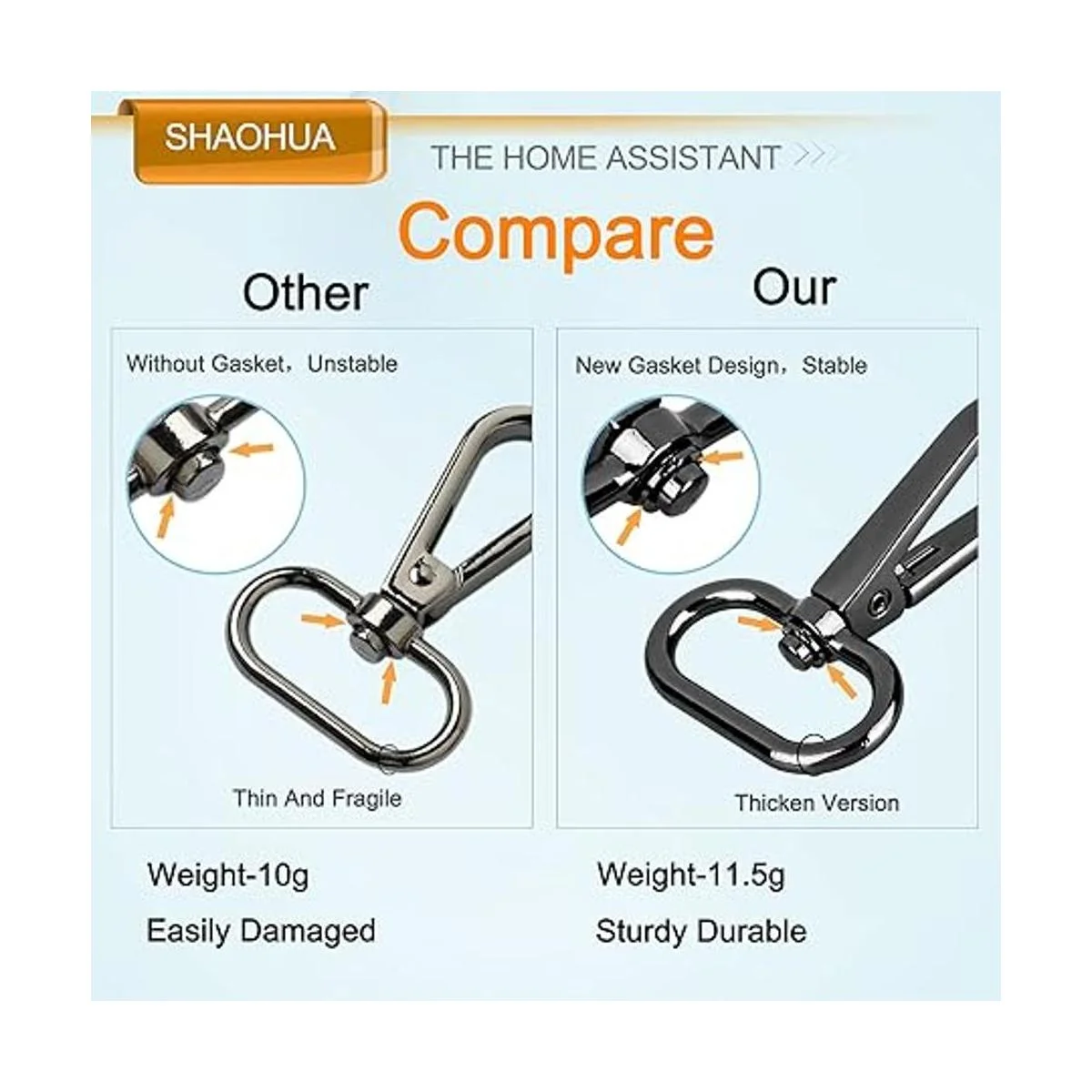 SHAOHUA Juego de 19 hebillas para monedero con gancho_3