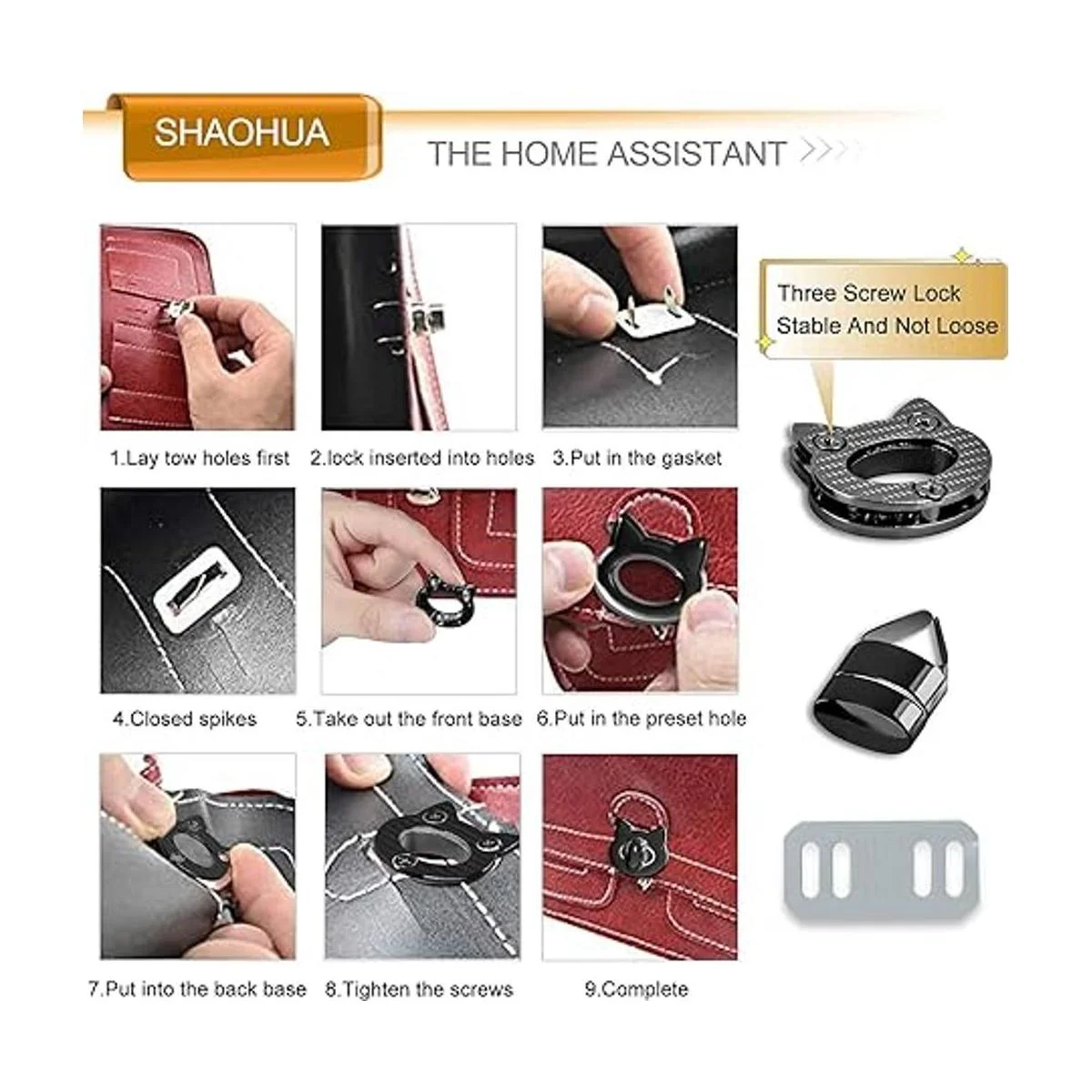 SHAOHUA Juego de 19 hebillas para monedero con gancho_7