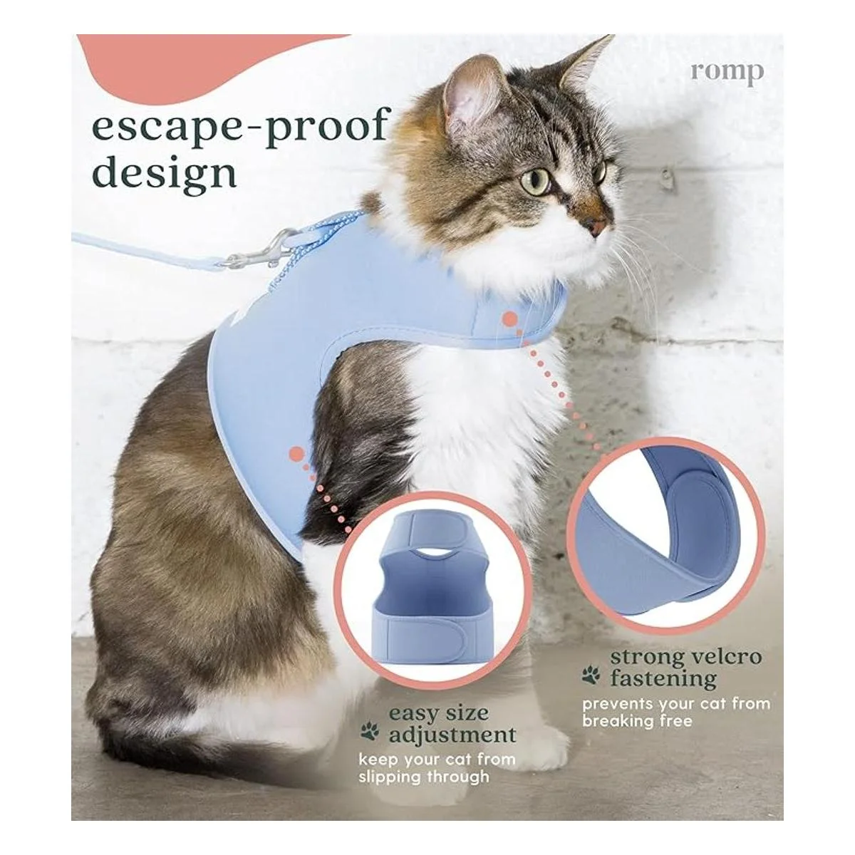 Juego de arnés de gato collar y correa chaleco de arnés_2