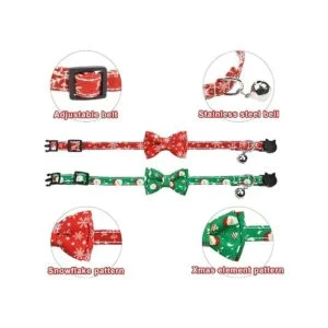 Malier Collar de gato con patrón de copo de nieve de_4