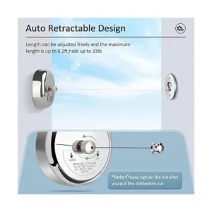 Tendedero retráctil secadora de ropa de acero inoxidable_4