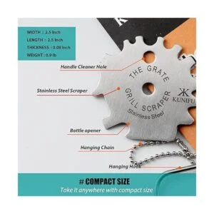 KUNIFU Raspador de parrilla para barbacoa limpiador de_2