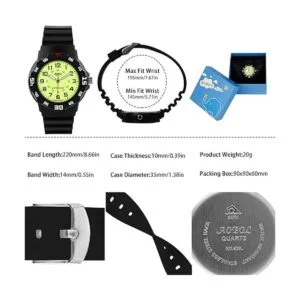 Reloj analógico para niños y niñas impermeable para_3