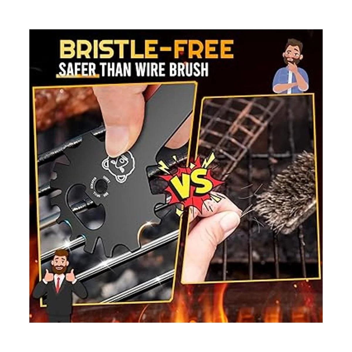 HELEMAN Rascador de parrilla para barbacoa regalos para_3