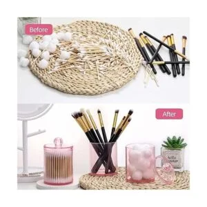 Tbestmax 4 recipientes de baño Qtips tarro de boticario_6