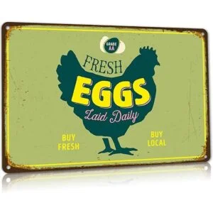 ALREAR Vintage Farm Fresh Eggs Sign for Farmhouse Kitchen_1
