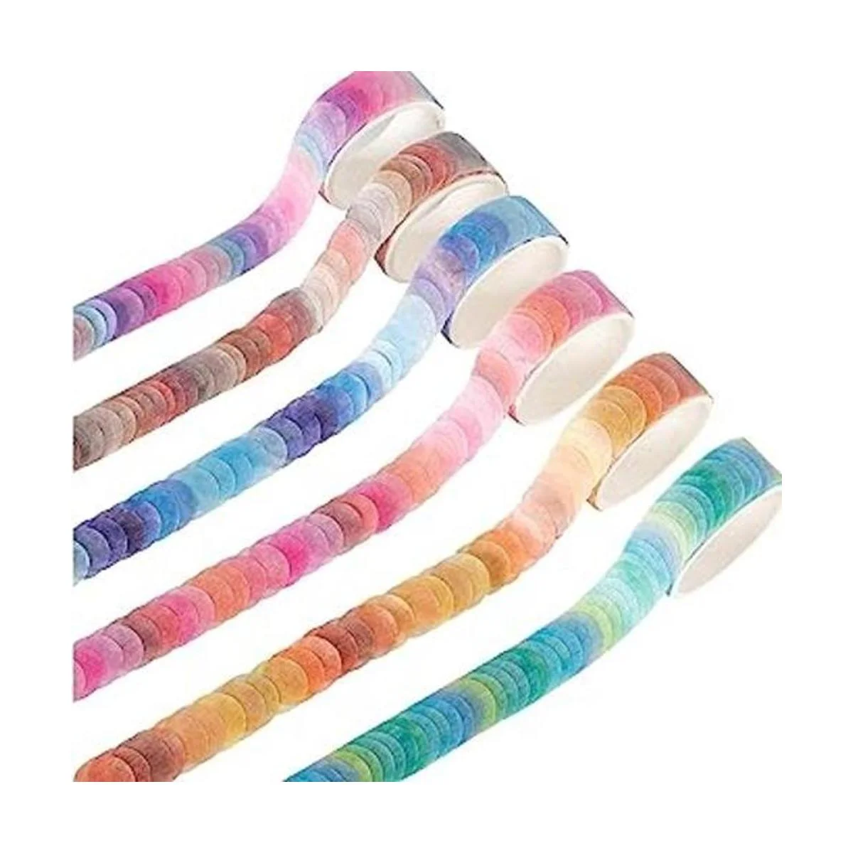 YUBX Juego de cinta adhesiva Washi de colores sólidos con_1