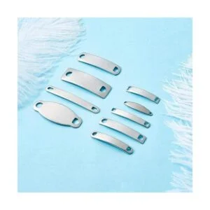 Kissitty Etiqueta de estampado en blanco Metal Acero_3