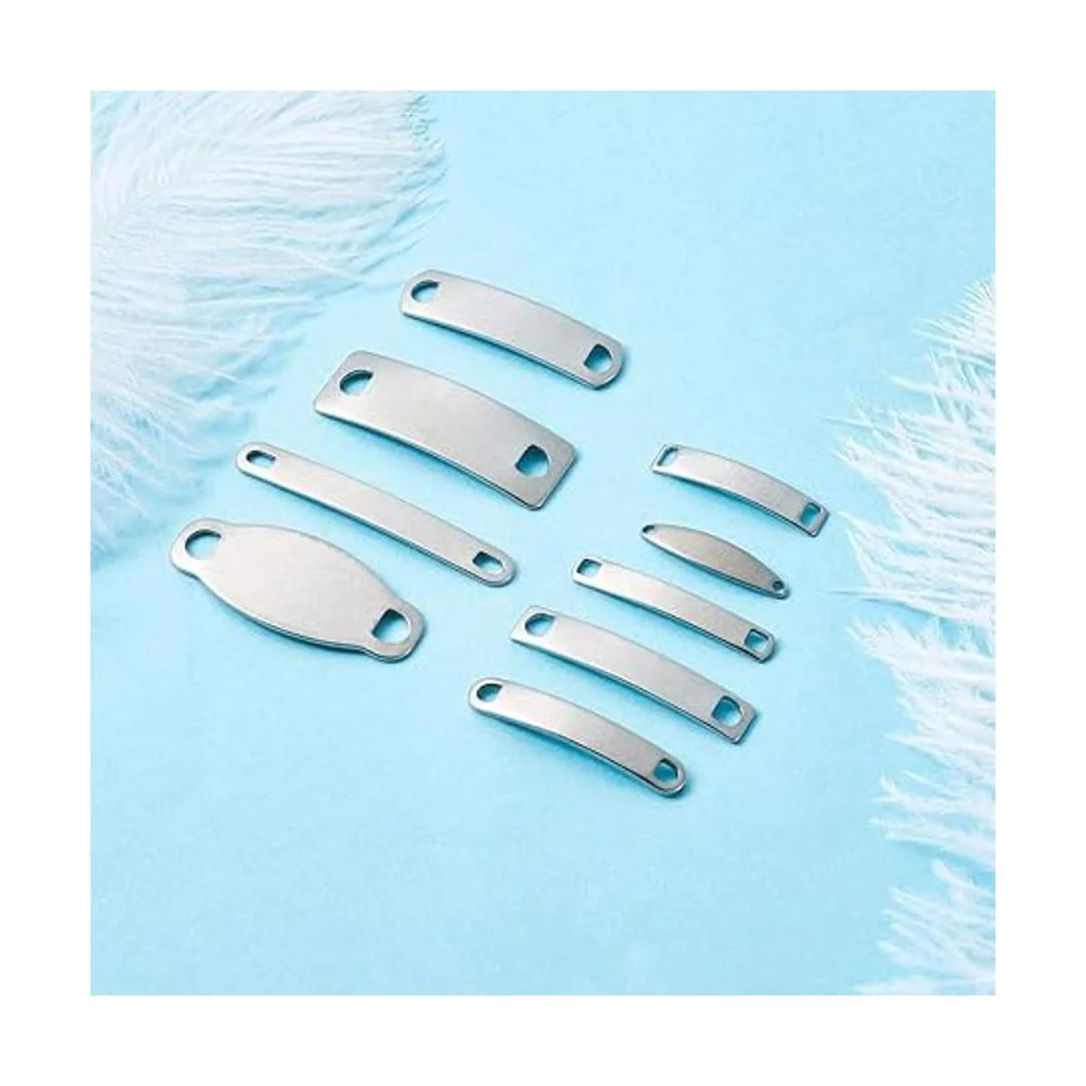 Kissitty Etiqueta de estampado en blanco Metal Acero_3