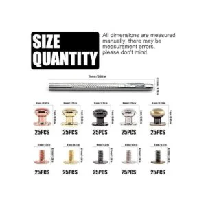 INKNOTE 125 juegos de 5 colores Chicago tornillos sólidos_2