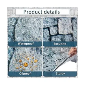 Paquete de 3 manteles de adoquines con estampado de_3