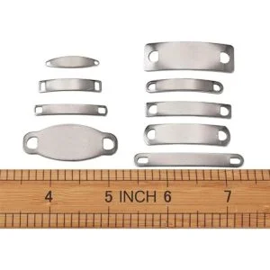 Kissitty Etiqueta de estampado en blanco Metal Acero_7