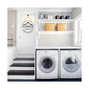 FWIEXA Laundry Room Help Wanted Placa de madera rústica_4