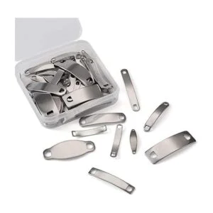 Kissitty Etiqueta de estampado en blanco Metal Acero_2