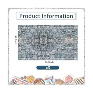 Paquete de 3 manteles de adoquines con estampado de_2