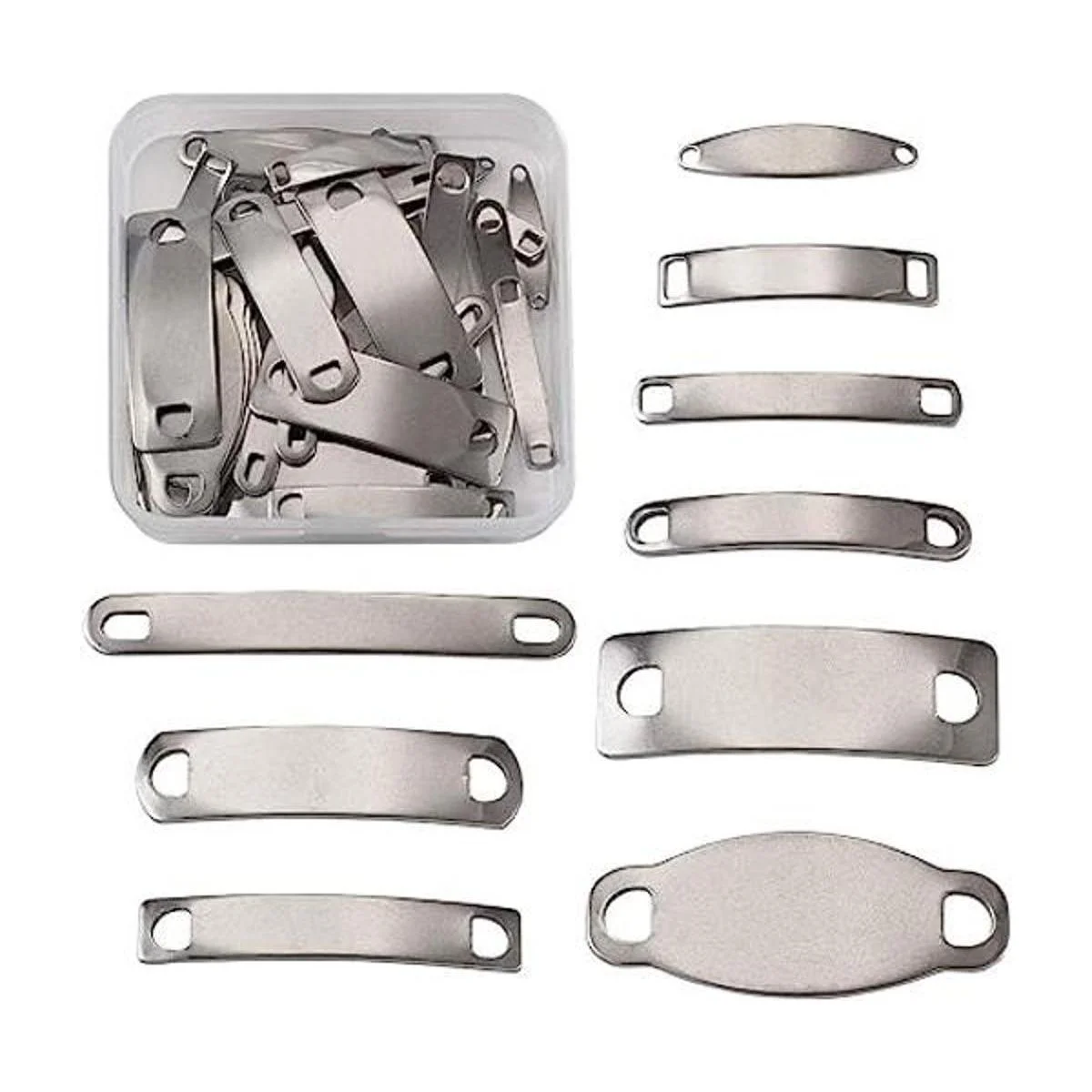 Kissitty Etiqueta de estampado en blanco Metal Acero_1