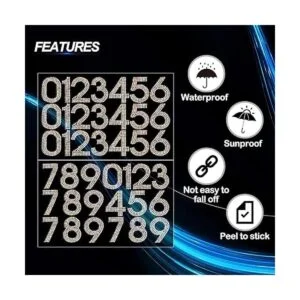Locacrystal 40 calcomanías de números de diamantes de_4
