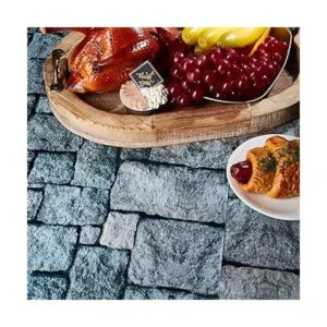 Paquete de 3 manteles de adoquines con estampado de_4