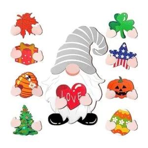 Gnomo de madera para el día de San Valentín decoración_1