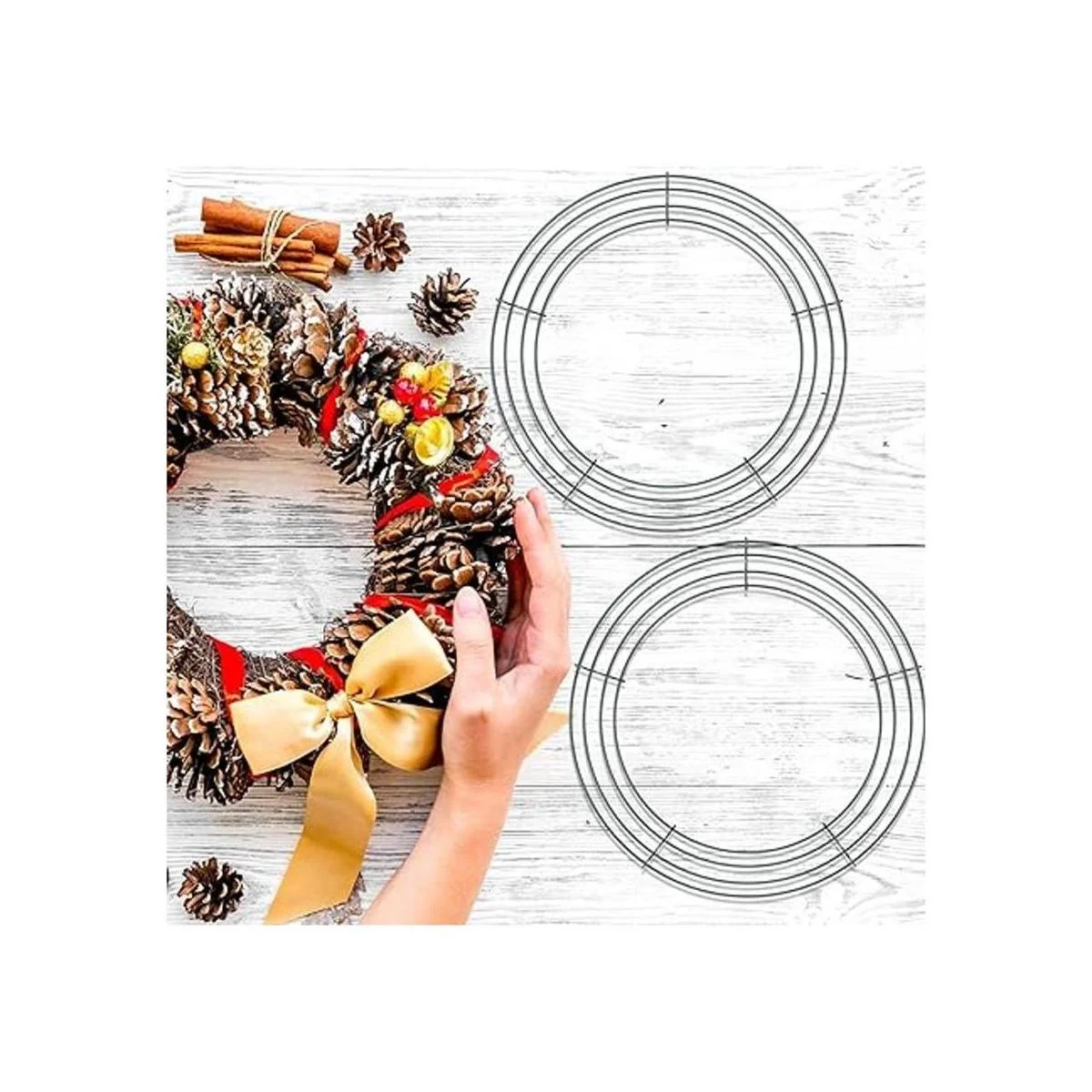 BBTO 3 coronas de alambres ideales para decoraciones de_5