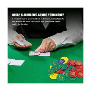 Lynkaye Juego de fichas de póquer de plástico con caja de_5